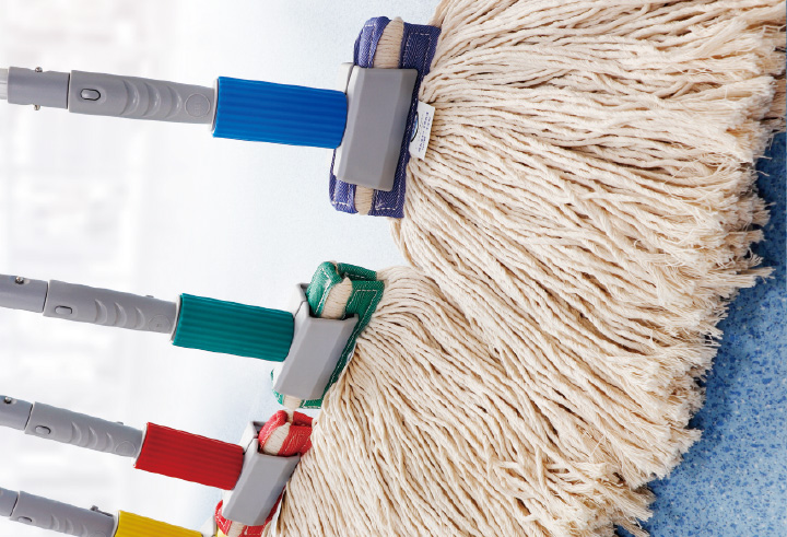 SJ-D15R/Y/B/G Quick connect polyester cotton floor mop product image 1
