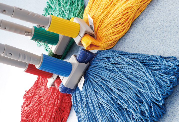 SJ-D13R/Y/B/G Quick connect polyester nylon floor mop product image 1
